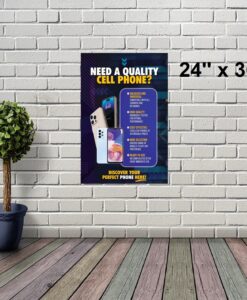 24"x36" Cellphone Sales Booster Printed Coroplast Sign