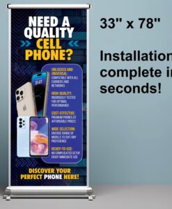 33"x78" Cellphone Sales Booster Printed Roll-Up Banner